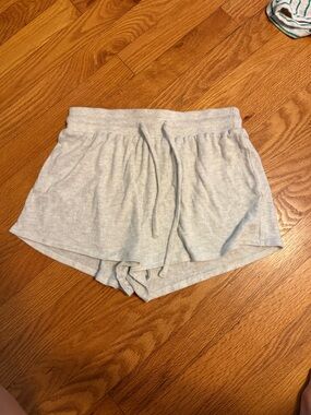 Lulu's Light Gray Knit Drawstring Lounge Shorts